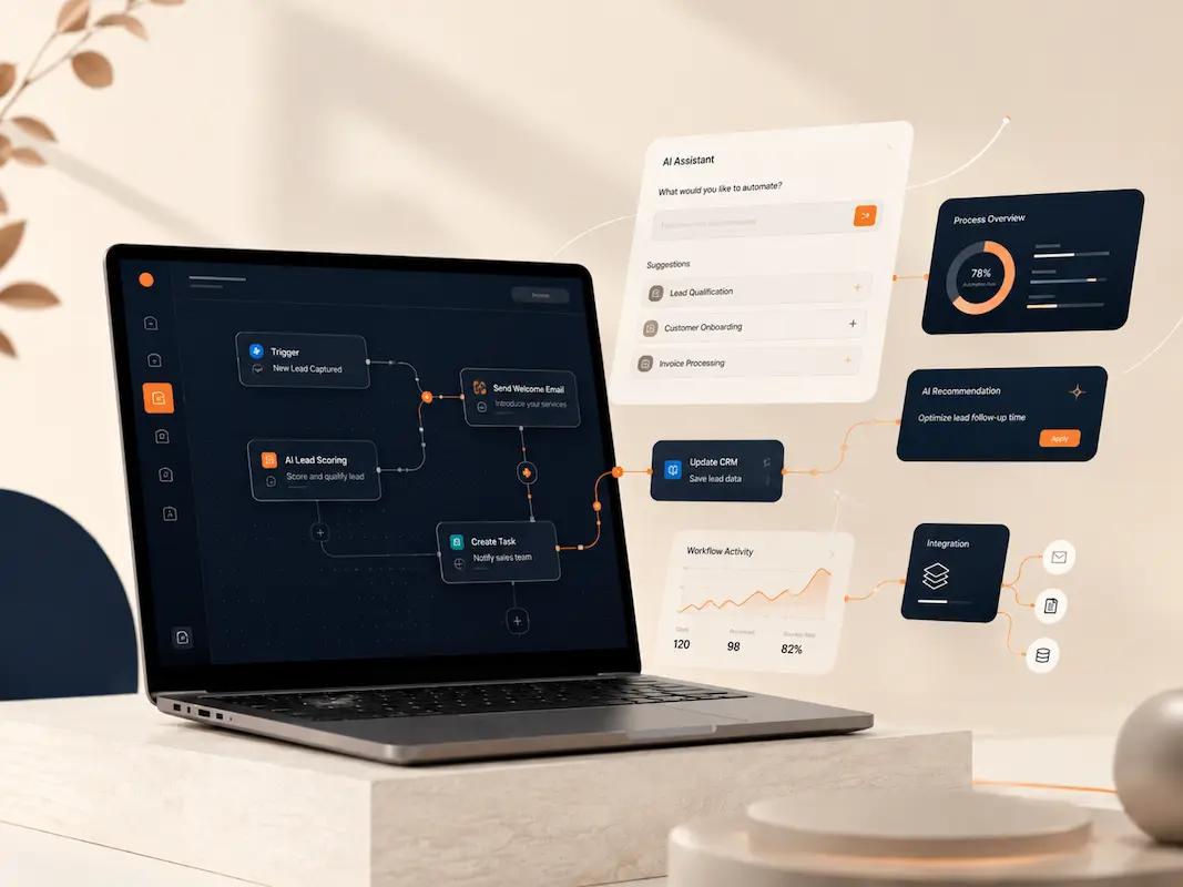 AI automation and workflow integration illustration
