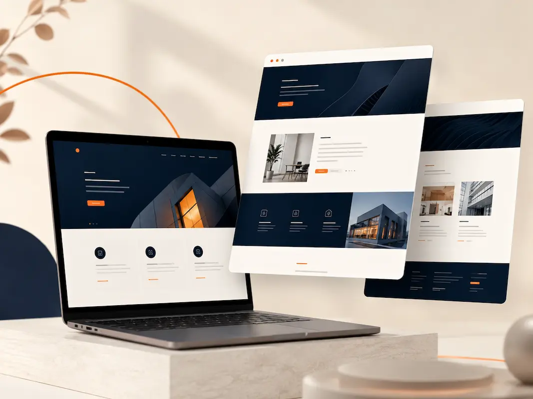 Business website design and development illustration